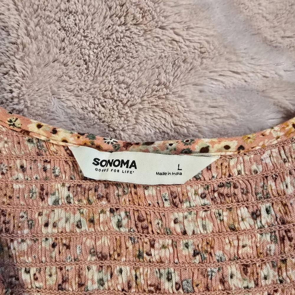 Sonoma Floral Print Blouse in Orange and Black - Picture 2 of 3